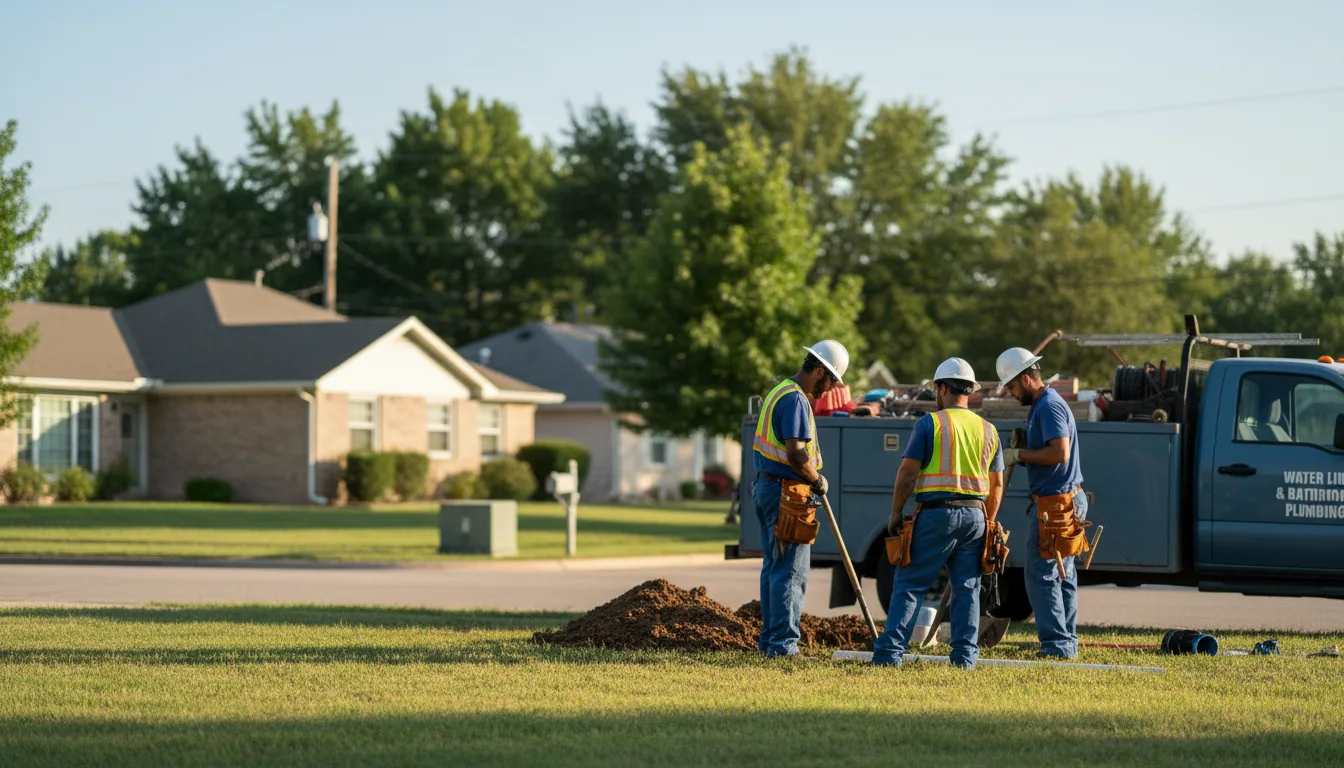 Residential water line and bathroom plumbing service in Rose Hill, KS
